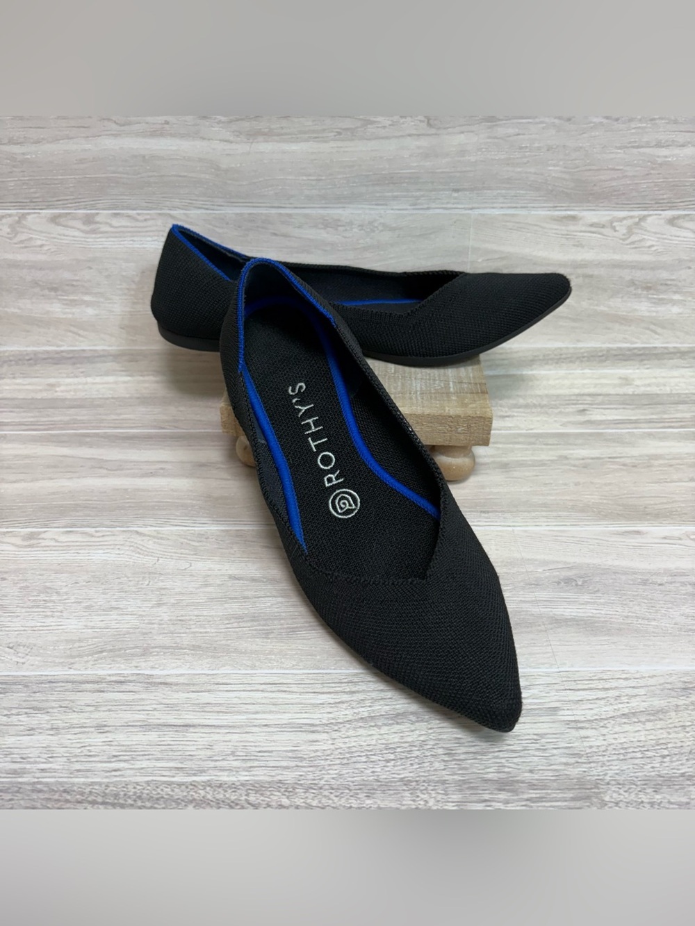 Rothy's Women's The Point Black Pointed Toe Ballerina Flats Size 7